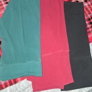 3 Pair Of PINK Victoria's Secret Womens Leggings - Green, Red, Black
